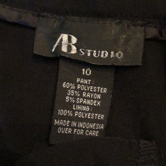 AB Studio Classic black wide leg pants with faux front and back real pockets - Picture 5 of 9
